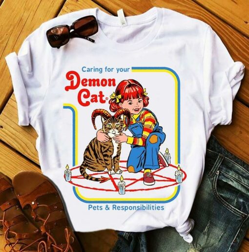 Cering For Your Demon Cat Pets &amp Responsibilities Shirt