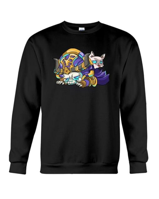 Chibi Lich Skin And Cute Grey Cat Shirt