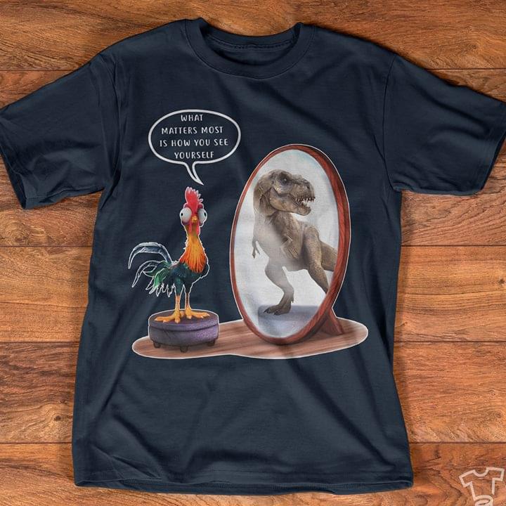 Chicken And Dinosaur Showing With Mirror Shirt Chicken And Dinosaur Showing With Mirror Shirt
