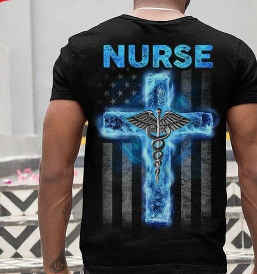 Christ God Nurse American Job Love Shirt (Back Side)