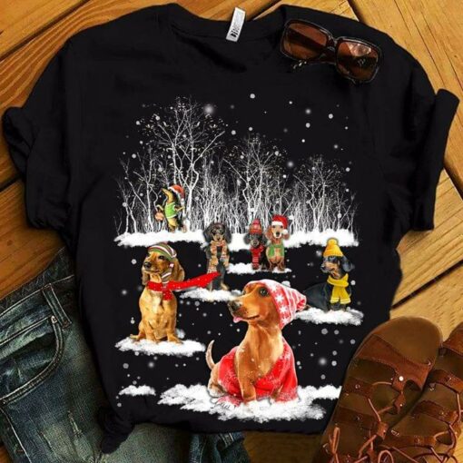 Christmas Dachshund Dogs Snow Shirt