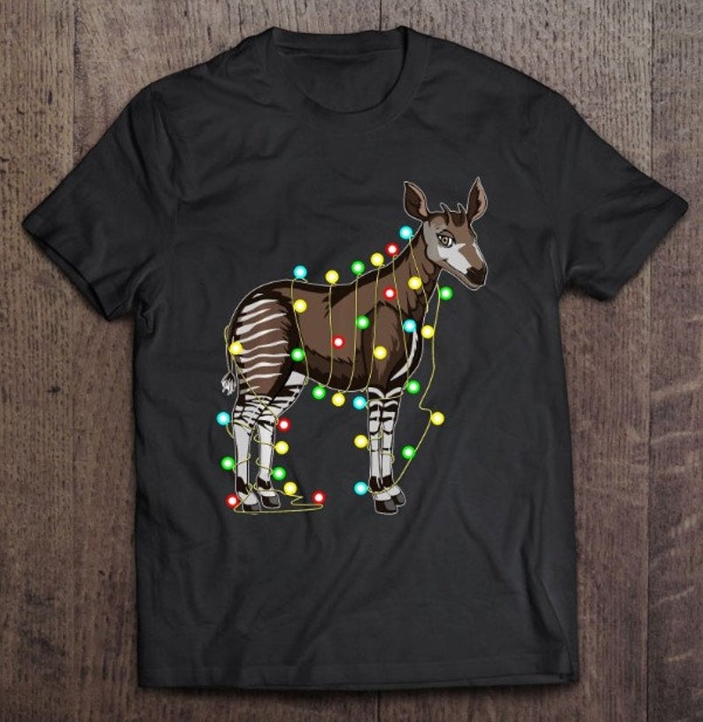 Christmas Lights Okapi Lover T-Shirt Sweatshirt Hoodie Christmas Lights Okapi Lover T-Shirt Sweatshirt Hoodie