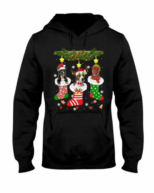 Christmas Pajama Pit In Socks Bull Dog Lover T-Shirt