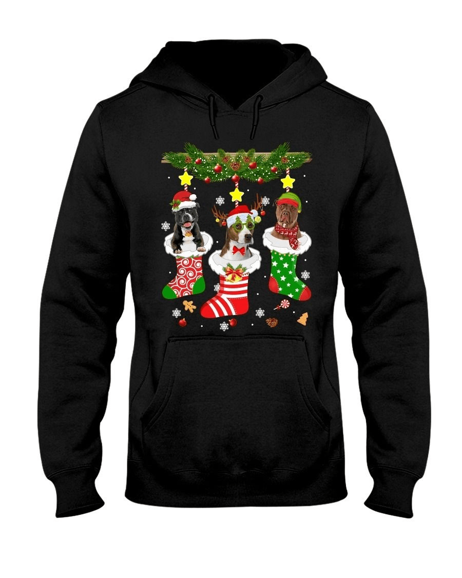 Christmas Pajama Pit In Socks Bull Dog Lover T-Shirt Christmas Pajama Pit In Socks Bull Dog Lover T-Shirt