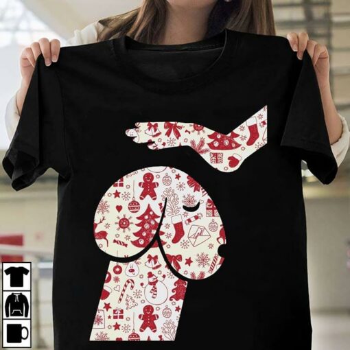 Christmas Pattern Penis Funny Dog Feeding Shirt