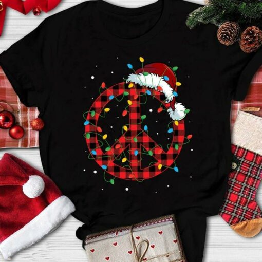 Christmas Peace Hippie Santa Claus Shirt