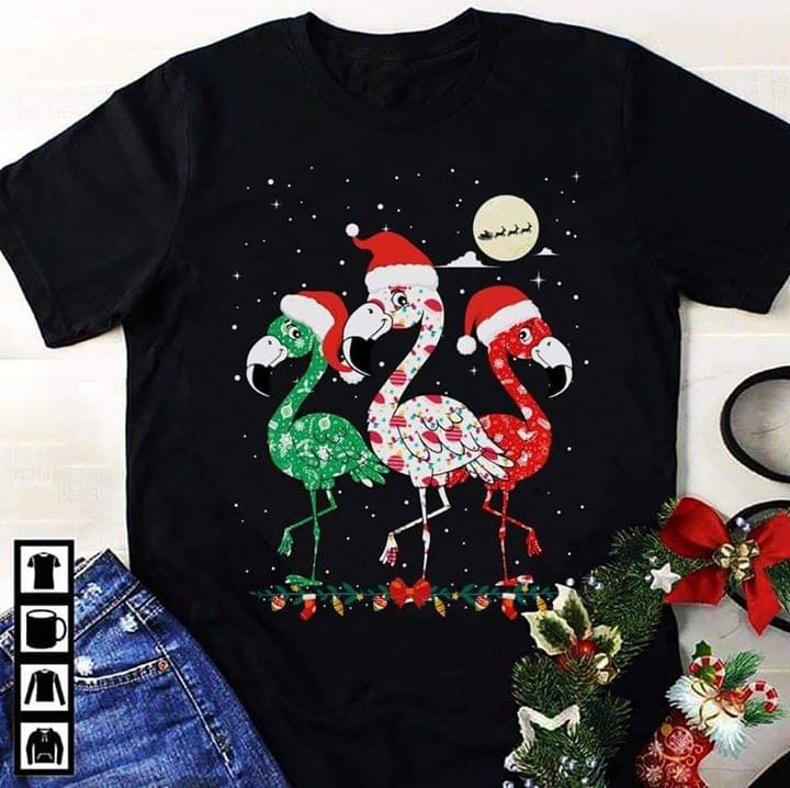Christmas Santa Claus Flamingo Xmas Snow Shirt Christmas Santa Claus Flamingo Xmas Snow Shirt