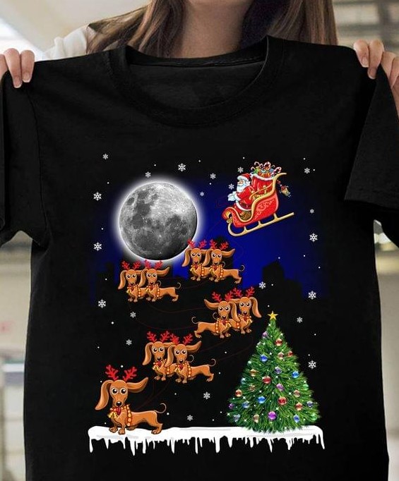 Christmas Tree Santa Claus Dachshund Dogs Shirt Christmas Tree Santa Claus Dachshund Dogs Shirt