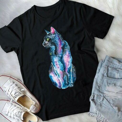 Coloful Galaxy Cat Shirt