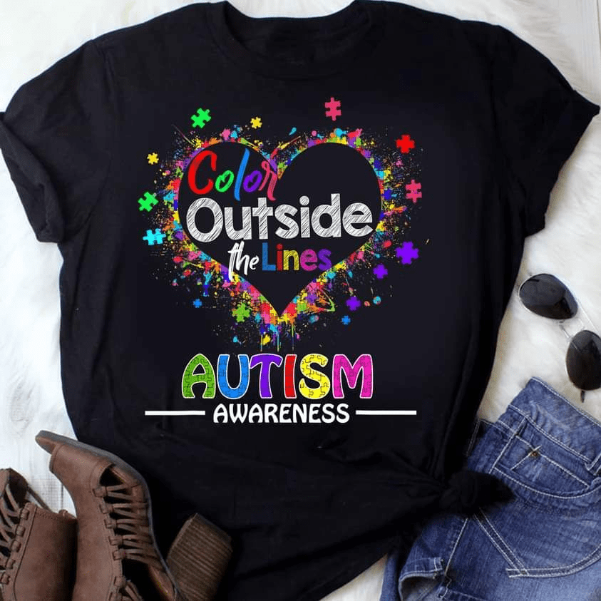 Color Outside the Lines Autism Awareness T-Shirt Color Outside the Lines Autism Awareness T-Shirt