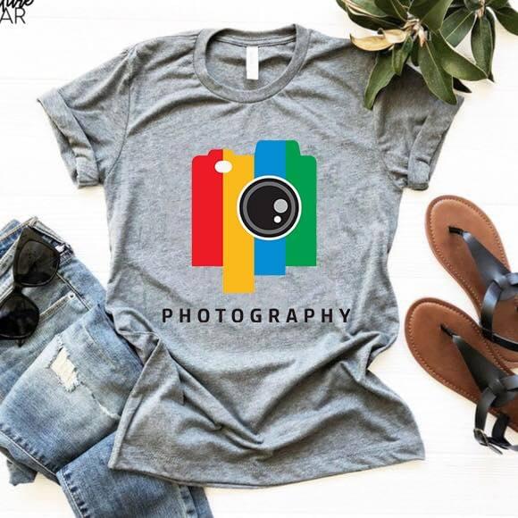 Colorful Background And Camera Photography Shirt Colorful Background And Camera Photography Shirt
