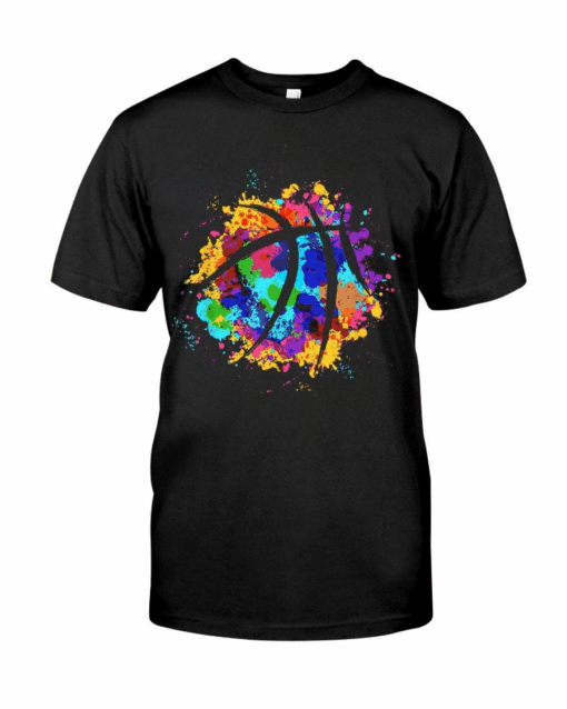 Colorful Basketball Painting Art T-Shirt