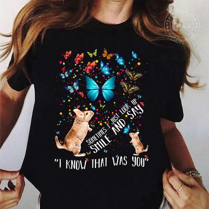 Colorful Butterfiles And Cute Mouses Sometimes I Just Look Up Smile And Say Shirt Colorful Butterfiles And Cute Mouses Sometimes I Just Look Up Smile And Say Shirt