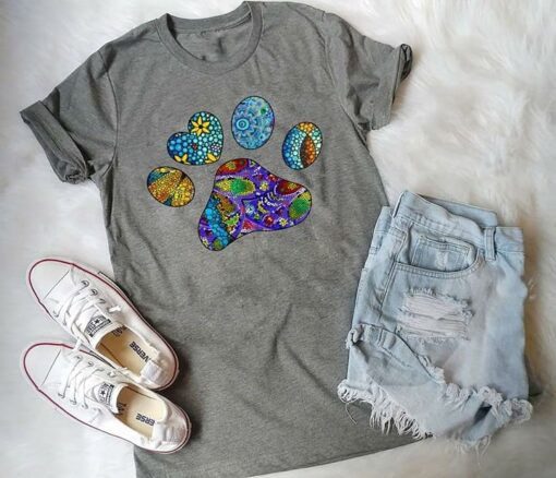 Colorful Eggs And Heart Shaped The Cute Furry Footstep Shirt