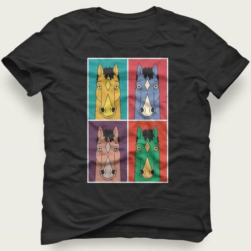 Colorful Funny Horse Faces Shirt