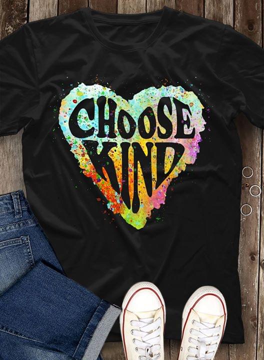 Colorful Heart Shaped Choose Kind Shirt Colorful Heart Shaped Choose Kind Shirt