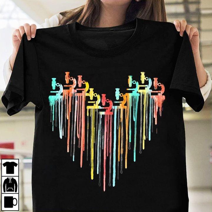 Colorful Microscopes Heart Shirt Colorful Microscopes Heart Shirt