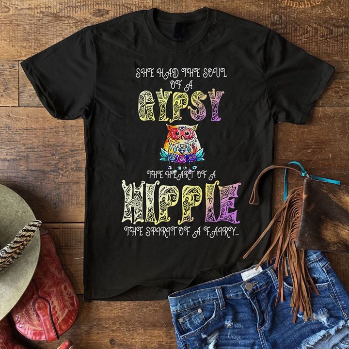 Colorful Owl She Had The Soul Of A Gypsy The Heart Of A Hippie Shirt Colorful Owl She Had The Soul Of A Gypsy The Heart Of A Hippie Shirt