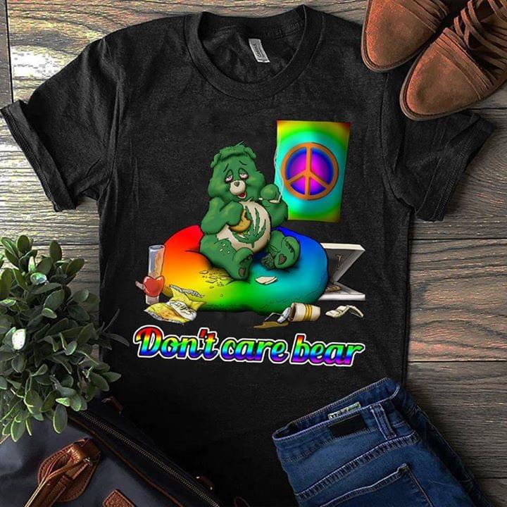 Colorful Peace Don't Care Weed Beer Shirt Colorful Peace Don't Care Weed Beer Shirt