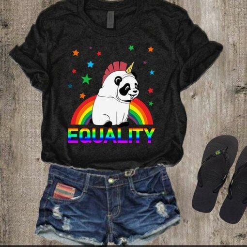 Colorful Rainbow Uni Panda Corn Equality Shirt