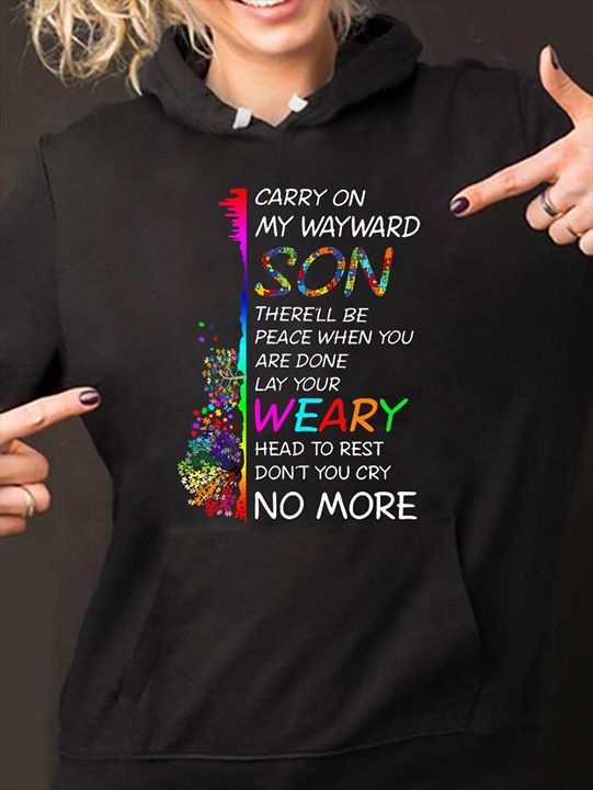 Colorful Trees And Sound Waves Carry On My Wayward Son Shirt Colorful Trees And Sound Waves Carry On My Wayward Son Shirt
