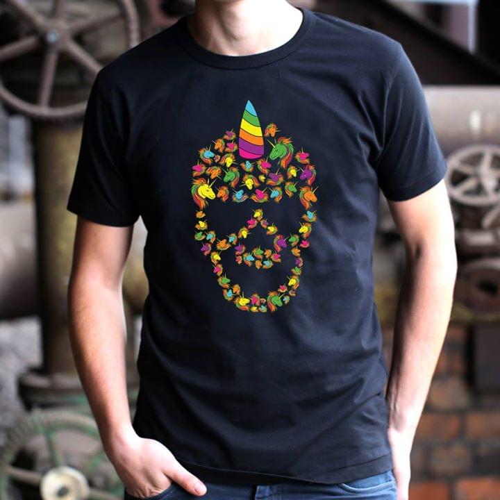 Colorful Unicorns Make Skull With Horn Shirt Colorful Unicorns Make Skull With Horn Shirt