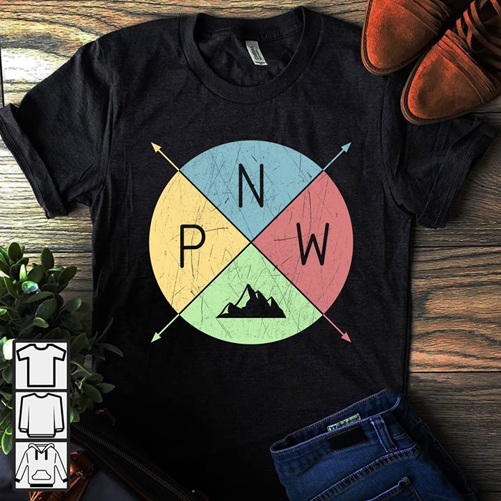 Compass P N W Mountain Colorful Arrow Shapes Shirt Compass P N W Mountain Colorful Arrow Shapes Shirt