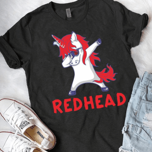 Cool Dabbing Redhead Unicorn T-Shirt