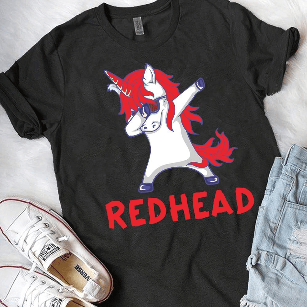 Cool Dabbing Redhead Unicorn T-Shirt Cool Dabbing Redhead Unicorn T-Shirt