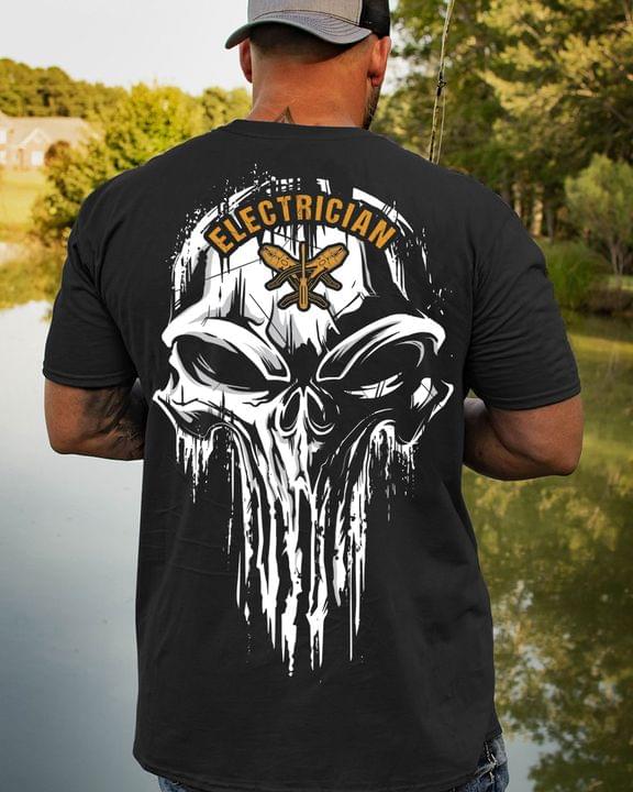 Cool Skull Electrician Love Job Shirt (Back Side) Cool Skull Electrician Love Job Shirt (Back Side)