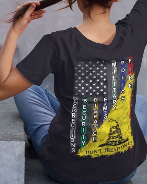 Corections Security Dispatch Ems Military Shirt (Back Side)