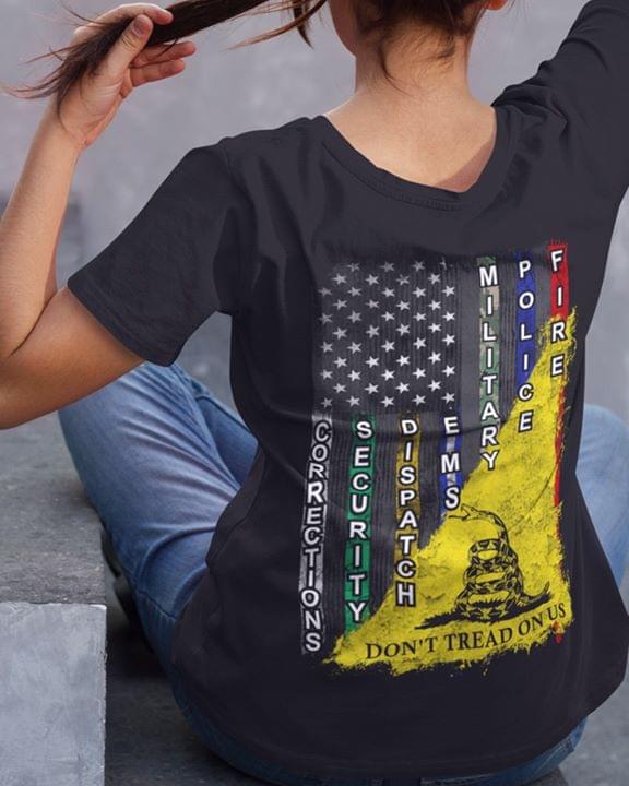 Corections Security Dispatch Ems Military Shirt (Back Side) Corections Security Dispatch Ems Military Shirt (Back Side)