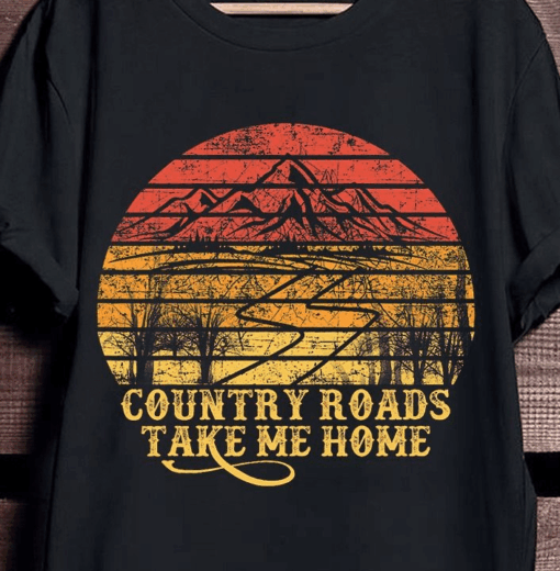 Country Roads Take Me Home Vintage Music T-Shirt
