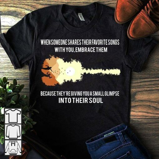 Couple Tree Art Guitar Shaped When Someone Shares Their Favorite Songs Shirt