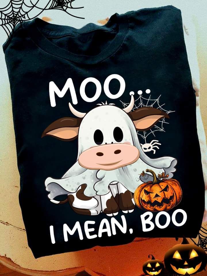 Cow Ghost Halloween Shirt, Moo I Mean Boo Cow Ghost Halloween Shirt, Moo I Mean Boo