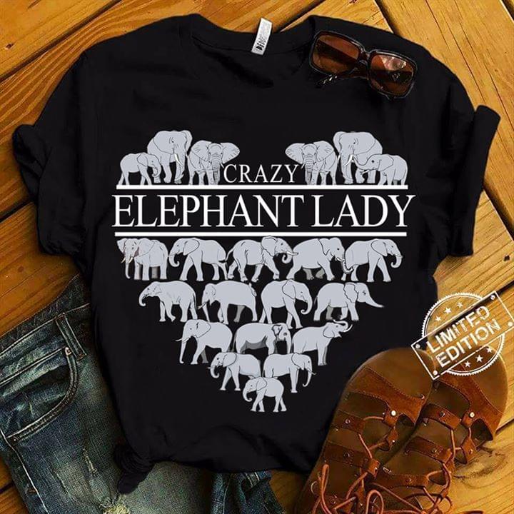 Crazy Elephant Lady White Elephants Heart Shirt Crazy Elephant Lady White Elephants Heart Shirt