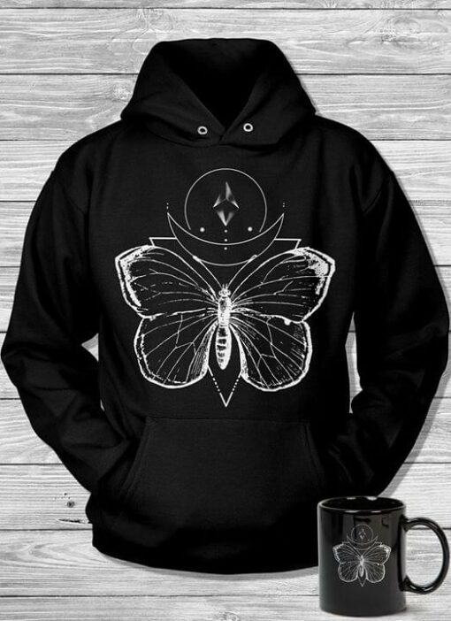 Crystal In Moon And Butterfly Art Style Hoodie