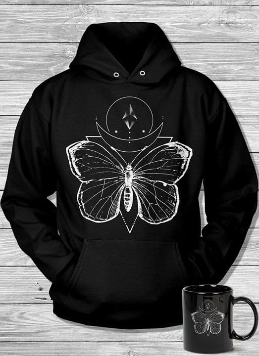 Crystal In Moon And Butterfly Art Style Hoodie Crystal In Moon And Butterfly Art Style Hoodie