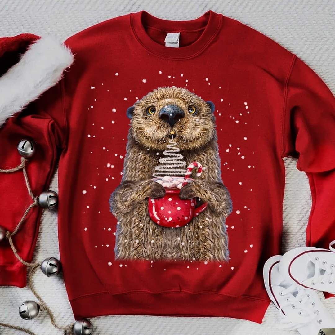 Cute Beaver And Hot Chocolate Cup, Christmas Shirt Cute Beaver And Hot Chocolate Cup, Christmas Shirt