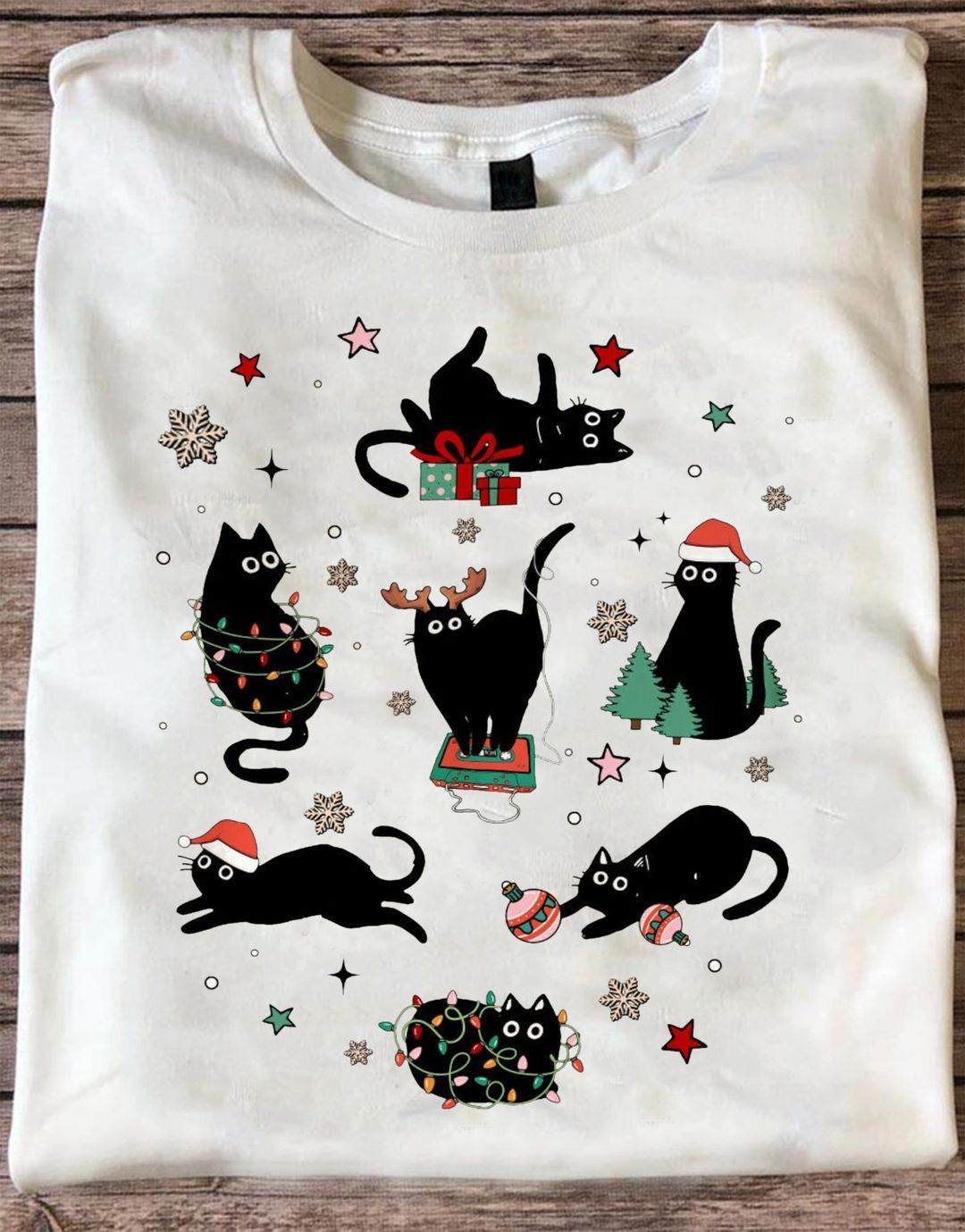 Cute Black Cat Christmas Family Shirt Cute Black Cat Christmas Family Shirt