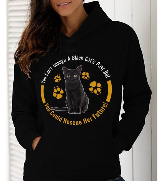 Cute Black Cat You Can't Change A Black Cat's Past But You Could Rescue Her Future Hoodie Cute Black Cat You Can't Change A Black Cat's Past But You Could Rescue Her Future Hoodie