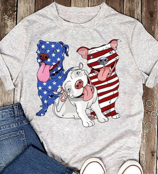 Cute Bulldog Mixed American Flag Shirt