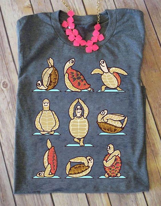 Cute Cartoon Turtle Doing Yoga Health Workout Shirt Cute Cartoon Turtle Doing Yoga Health Workout Shirt