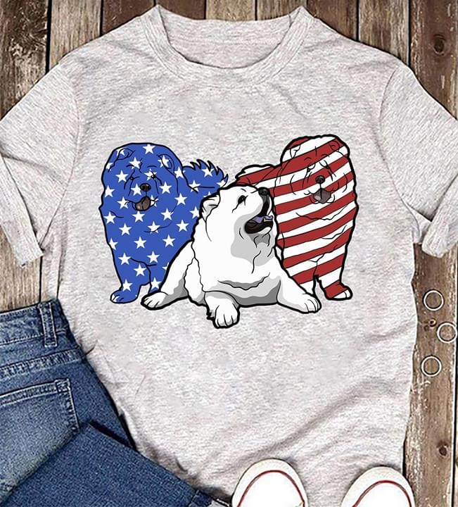 Cute Chow Chow Dog Mixed American Flag Shirt Cute Chow Chow Dog Mixed American Flag Shirt