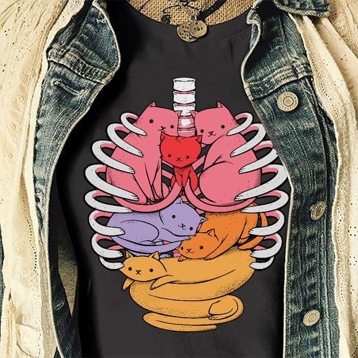 Cute Colorful Cats Inside My Body Heart Lung And More Shirt Cute Colorful Cats Inside My Body Heart Lung And More Shirt