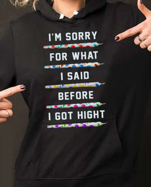Cute Colorful Weed I’m Sorry For What I Said Before I Got Hight Hoodie