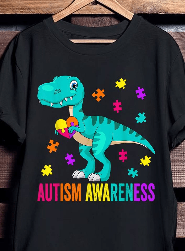 Cute Dinosaur Autism Awareness T-Shirt Cute Dinosaur Autism Awareness T-Shirt