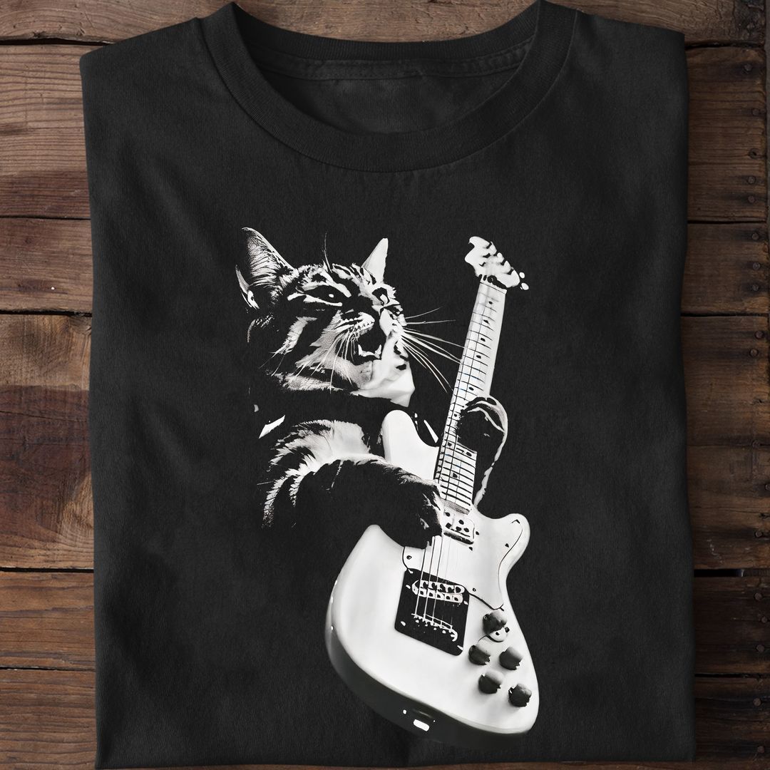 Cute Funny Guitarist, Cat Playing Guitar Shirt Cute Funny Guitarist, Cat Playing Guitar Shirt