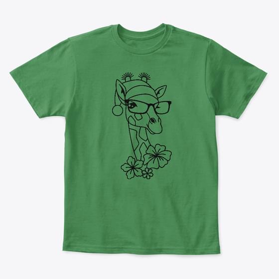 Cute Giraffe Wearing Glasses Flowers Shirt Cute Giraffe Wearing Glasses Flowers Shirt
