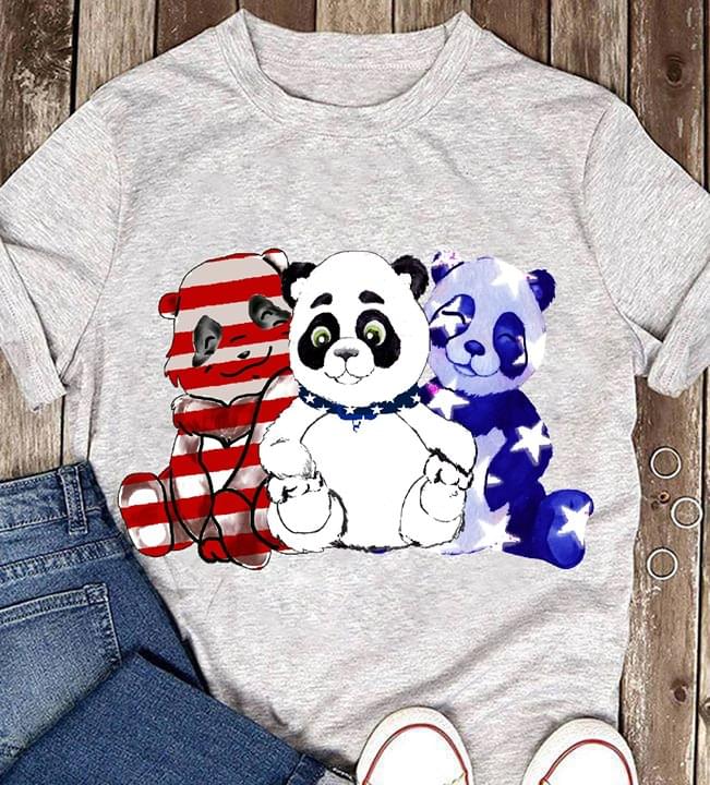 Cute Panda Mixed American Flag Shirt Cute Panda Mixed American Flag Shirt